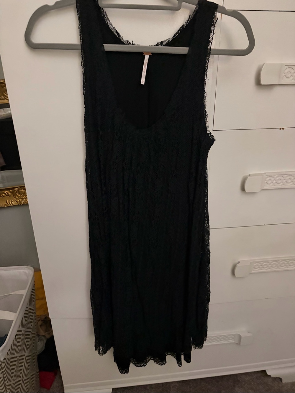 Free People Black Lace Tank Dress